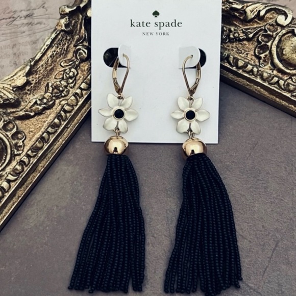 KATE SPADE • Lovely Lillies Tassel Boho Earrings - Picture 6 of 6